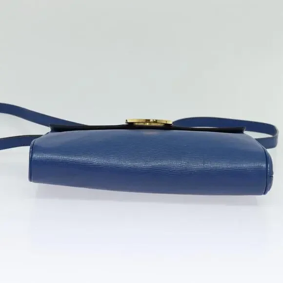 CELINE Shoulder Bag Leather Blue Gold - Picture 9 of 12